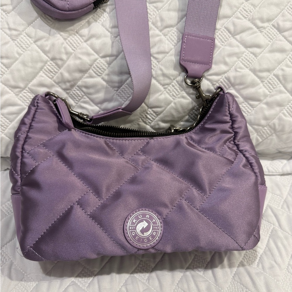 Kurt Geiger Lilac Quilted Shoulder Bag - Picture 5 of 5